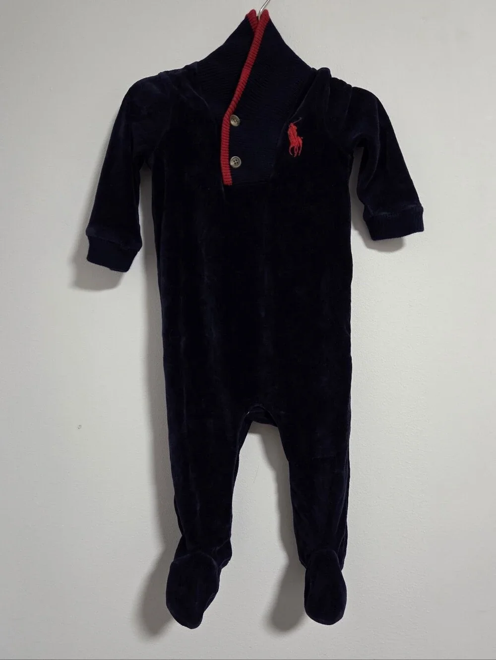 Ralph Lauren Kid’s Navy Corduroy Bodysuit
